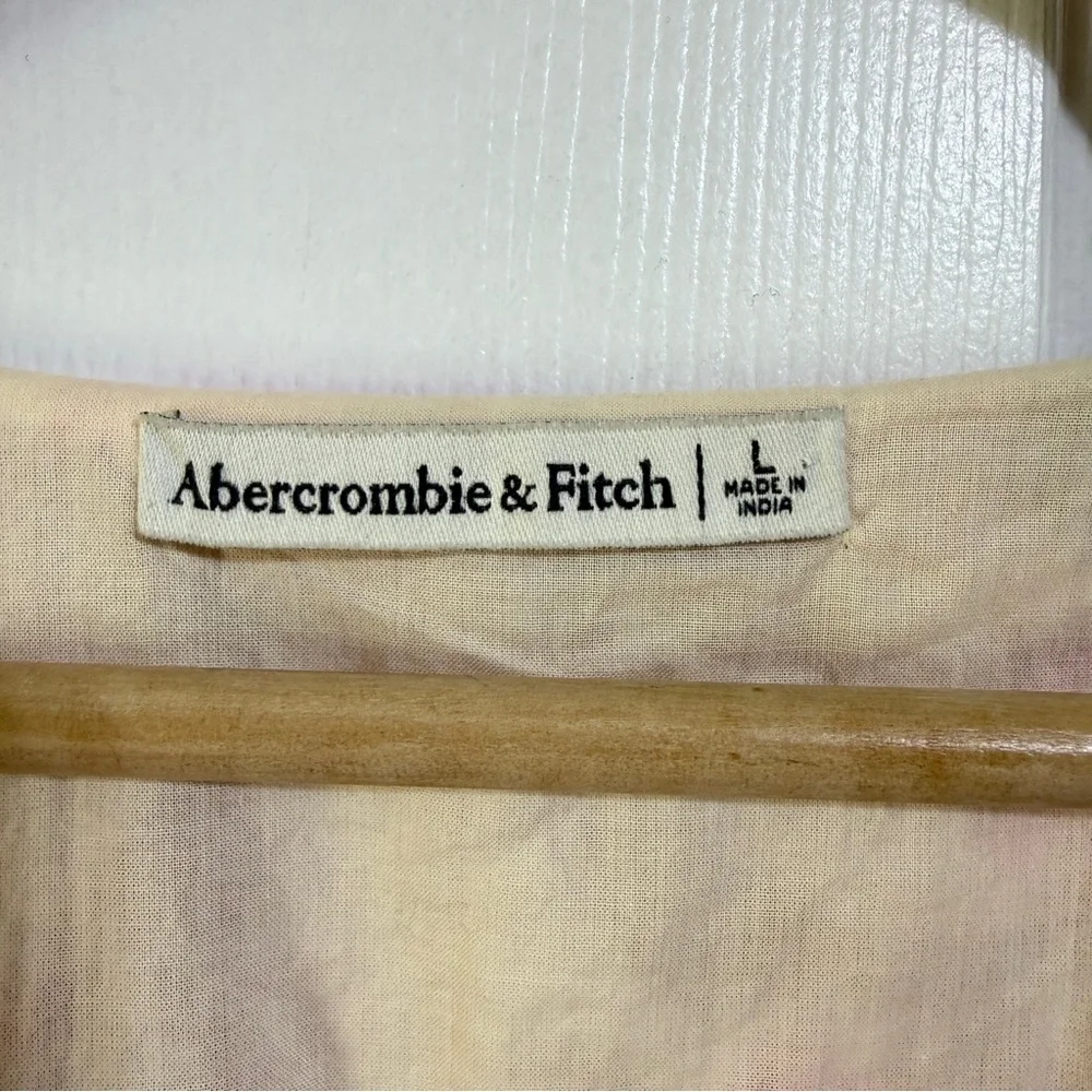 Abercrombie pink brown floral flutter sleeve babydoll mini full dress large - Picture 5 of 5